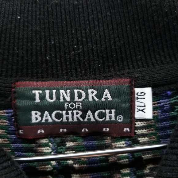 VTG Tundra Canada Bachrach Sweater Mens XL Green Pullover‎ Grandpa Geometric - Picture 4 of 8